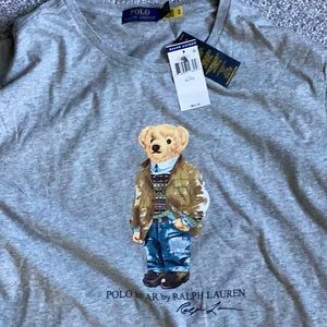 Polo Ralph Lauren Short Sleeve Mens Bear Tee Size XL Gray New with Tags